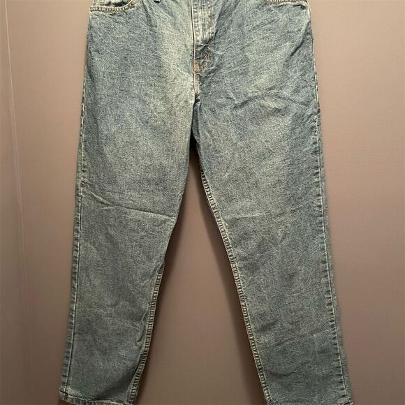 Faded Glory Women's Acid Wash Straight Jeans Size 14 Petites Blue - Picture 1 of 8